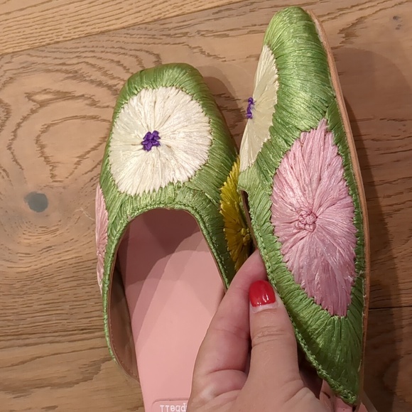 new Jeffrey Campbell straw flower mules - Picture 4 of 17